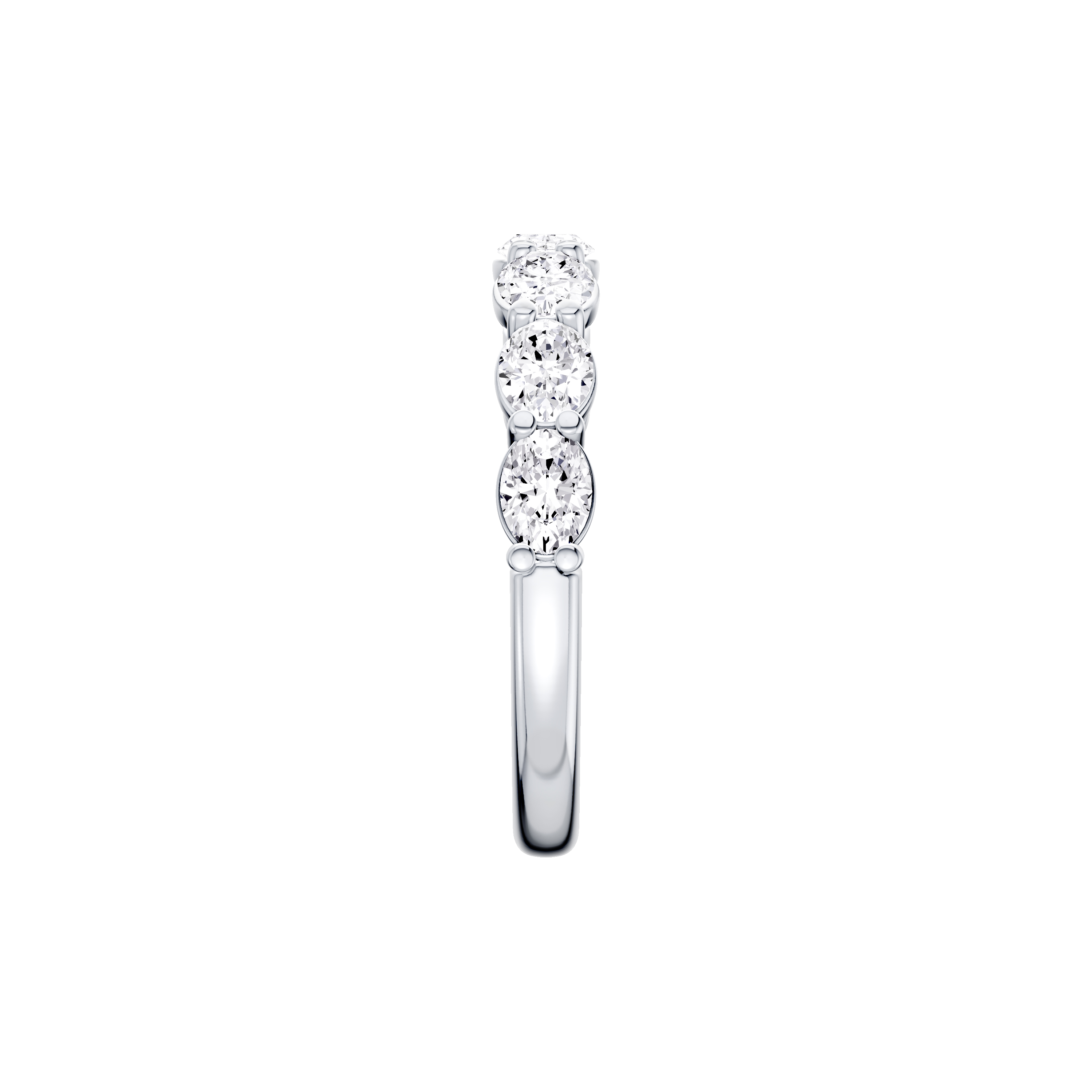 14K White Gold East-West Oval 7-Stone Lab Diamond Band (1.50 ct. tw.)